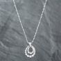 Second Hand Platinum 1.24ct Brilliant Cut Diamond Graduated Double Loop Pendant & 16-18 Inch Ball Chain 43141176