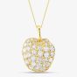 Second Hand 18ct Yellow Gold 2.10ct Brilliant Cut Diamond Apple Shape Cluster Pendant & 18 Inch Curb Chain 43141187