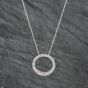 Second Hand 9ct White Gold 0.25ct Diamond Open Circle Pendant & 18 Inch Prince Of Wales Chain 43141198