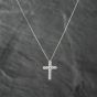 Second Hand Platinum 1.00ct Brilliant Cut Diamond Set Cross Pendant & 16-18 Inch Box Chain 43141205