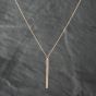 Second Hand 14ct Yellow Gold 0.20ct Brilliant Cut Diamond Set Stick Pendant & 16 Inch Trace Chain 43141209