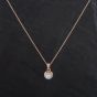 Second Hand 9ct Rose Gold 0.24ct Brilliant Cut Diamond Round Stone Set Pendant & 18 Inch Prince Of Wales Chain 4314120