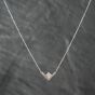Second Hand 14ct Two Colour Gold 0.41ct Princess Cut Diamond V' Shape Pendant & 16 Inch Trace Chain 43141210