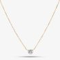 Second Hand 18ct Yellow Gold 0.71ct Brilliant Cut Diamond Floating Single Stone Pendant & 16-18 Inch Trace Chain 43141216