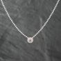 Second Hand 14ct White Gold 1.00ct Brilliant Cut Diamond Cluster 16 Inch Pendant Bead Necklet 43141218