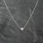 Second Hand 14ct White Gold 0.53ct Brilliant Cut Diamond Single Stone Rubover Set Pendant & 16-20 Inch Trace Chain 43141221