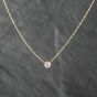 Second Hand 14ct Yellow Gold 0.52ct Brilliant Cut Diamond Single Stone Rubover Set Pendant & 16 Inch Trace Chain 43141222