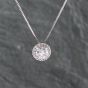 Second Hand Platinum 1.18ct Brilliant Cut Diamond Round Halo Pendant & 16-18 Inch Box Chain 43141232