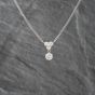 Second Hand Platinum 1.51ct Brilliant Cut Diamond Four Stone Dropper Pendant & 16 Inch Curb Chain 43141235