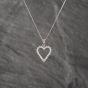 Second Hand Platinum 0.48ct Brilliant Cut Diamond Open Heart Pendant & 16-18 Inch Box Chain 43141240