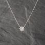 Second Hand Platinum 0.86ct Brilliant Cut Diamond Flower Cluster Pendant & 16 Inch Curb Chain 43141244