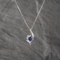 Second Hand Platinum 1.02ct Sapphire & 0.24ct Marquise Cut Diamond Fancy Pendant & 16-18 Inch Box Chain 43141246