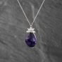 Second Hand Platinum 13.89ct Amethyst & 0.58ct Marquise Cut Diamond Pendant & 16 Inch Curb Chain 43141247