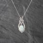 Second Hand Platinum 2.35ct Opal & 0.21ct Brilliant Cut Diamond Fancy Pendant & 16 Inch Curb Chain 43141248