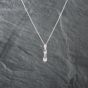 Second Hand 14ct White Gold 1.00ct Brilliant Cut Diamond Graduated Three Stone Pendant & 18 Inch Foxtail Chain 43141257
