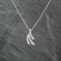 Second Hand 18ct White Gold 1.00ct Brilliant Cut Diamond 3 Bar Dropper Pendant & 16 Inch Trace Chain 43141260