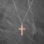 Second Hand 9ct Yellow Gold Crucifix Cross Pendant & 18 Inch Curb Chain 43141264