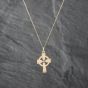 Second Hand 9ct Yellow Gold Plain Celtic Cross Pendant & 18 Inch Curb Chain 43141265