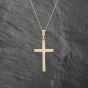 Second Hand 9ct Yellow Gold Plain Cross Pendant & 18 Inch Curb Chain 43141274