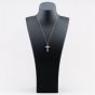 Second Hand 9ct Yellow Gold Lavender Jade & Diamond Set Cross Pendant & 16-18 Inch Trace Chain 43141276