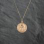 Second Hand 9ct Yellow Gold Round St Christopher Pendant & 18 Inch Curb Chain 43141286