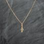 Second Hand 9ct Yellow Gold Treble Clef Pendant & 18 Inch Belcher Chain 43141287