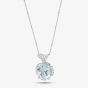 Second Hand Platinum 6.82ct Aquamarine & 0.42ct Brilliant Cut Diamond Pendant & 16 Inch Trace Chain 4314128