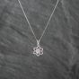 Second Hand 18ct White Gold 0.24ct Brilliant Cut Diamond Flower Pendant & 18 Inch Curb Chain 43141299
