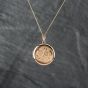 Second Hand 9ct Yellow Gold Round Engraved Locket Pendant & 18 Inch Curb Chain 43141302