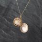 Second Hand 9ct Yellow Gold Round Engraved Locket Pendant & 18 Inch Curb Chain 43141302