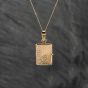 Second Hand 9ct Yellow Gold Oblong Half Engraved Locket Pendant & 18 Inch Curb Chain 43141306