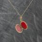 Second Hand 9ct Yellow Gold Oval Plain Locket Pendant & 18 Inch Curb Chain 43141308