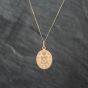 Second Hand 9ct Yellow Gold Oval Virgin Mary Miraculous Medal Pendant & 18 Inch Curb Chain 43141310