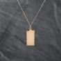 Second Hand 9ct Yellow Gold Oblong Bevelled Edge Pendant & 18 Inch Curb Chain 43141312