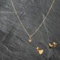Second Hand Yellow Gold Heart Pendant & Earrings Jewellery Set 43141321