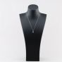 Second Hand 9ct White Gold 1.50ct Sapphire & 0.10ct Diamond Pendant & 16-18 Inch Trace Chain 43141344