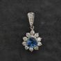 Second Hand Platinum 1.10ct Sapphire & 0.54ct Brilliant Cut Diamond Gemstone Loose Pendant 43141350