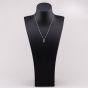 Second Hand 9ct White Gold Emerald & Brilliant Cut Diamond Graduated Triple Cluster Gemstone Pendant & 16 Inch Trace Chain 43141360