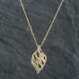Second Hand 9ct Yellow Gold 0.20ct Brilliant Cut Diamond Pendant & 18 Inch Trace Chain 4314139