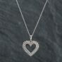 Second Hand 9ct White Gold 0.26ct Diamond Heart Pendant & 18 Inch Prince Of Wales Chain 4314160