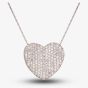 Second Hand Platinum 18 Inch 2.20ct Pave Diamond Heart Necklace 4314181
