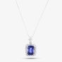 Second Hand Platinum 2.54ct Tanzanite & 0.47ct Diamond Pendant & 18 Inch Box Chain 4314186