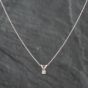 Second Hand White Gold 0.10ct Brilliant Cut Diamond Pendant & 18 Inch Trace Chain 4314188