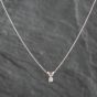 Second Hand White Gold 0.10ct Brilliant Cut Diamond Pendant & 18 Inch Trace Chain 4314189