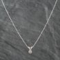 Second Hand White Gold 0.20ct Brilliant Cut Diamond Pendant & 18 Inch Trace Chain 4314191
