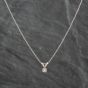 Second Hand White Gold 0.20ct Brilliant Cut Diamond Pendant & 18 Inch Trace Chain 4314194