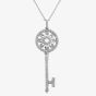 Second Hand 14ct White Gold Diamond Key Necklace 4314195