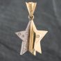 Second Hand 14ct Two Colour Gold 0.35ct Brilliant Cut Diamond Set Star Loose Pendant 4314228