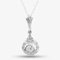 Second Hand Platinum 0.45ct Brilliant Cut Diamond Pendant & 18 Inch Trace Chain 4314229