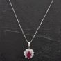 Second Hand Platinum Oval 1.50ct Ruby & 1.01ct Diamond Pendant 4314482